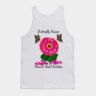 Butterfly Kisses Flower Petal Wishes Pink Gerbera Daisy Tank Top